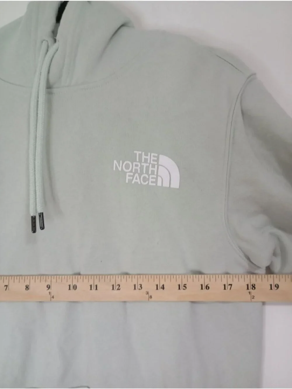 The North Face Mens Light Green Pullover Hoodie Size S Cotton Blend